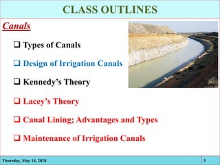 Comprehensive Lecture on Irrigation Canal Design and Silt Management | PDF