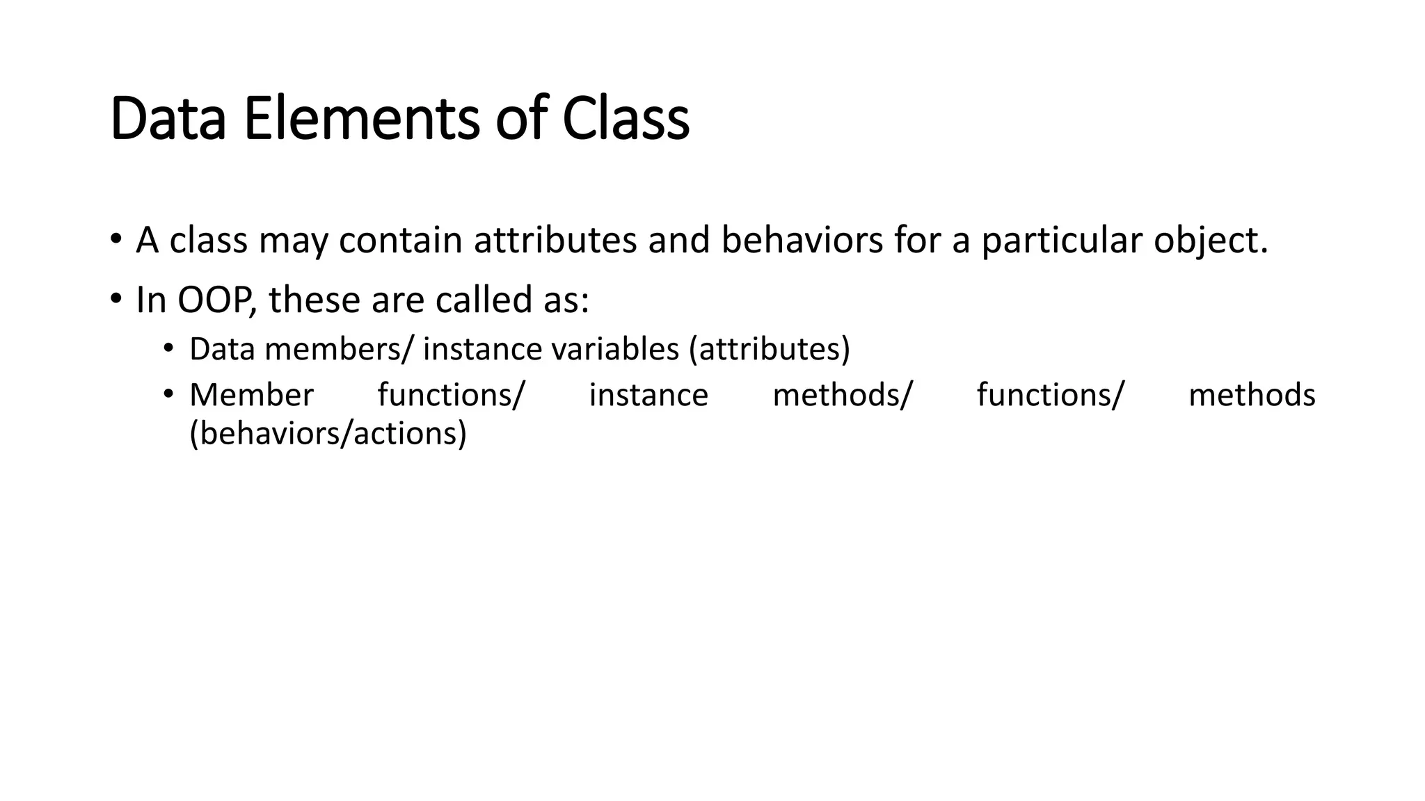 [OOP - Lec 06] Classes and Objects | PPTX | Programming Languages ...