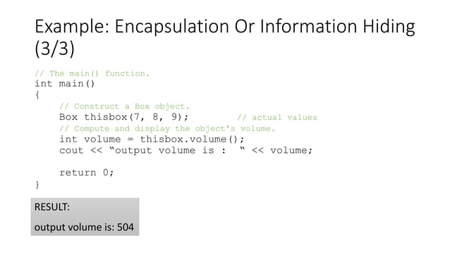 [OOP - Lec 08] Encapsulation (Information Hiding) | PPTX | Programming ...