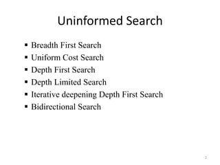Lecture 08 uninformed search techniques | PPTX