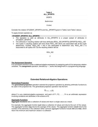 Additional Relational Algebra Operations | PDF