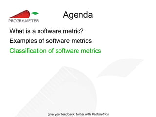 Dependency Metrics Afferent Coupling (Ca)  – number of classes outside the category depending on the classes inside the category Incoming  dependencies Efferent Coupling (Ce)  – number of classes inside the category depending on the classes outside the category Outgoing  dependencies 