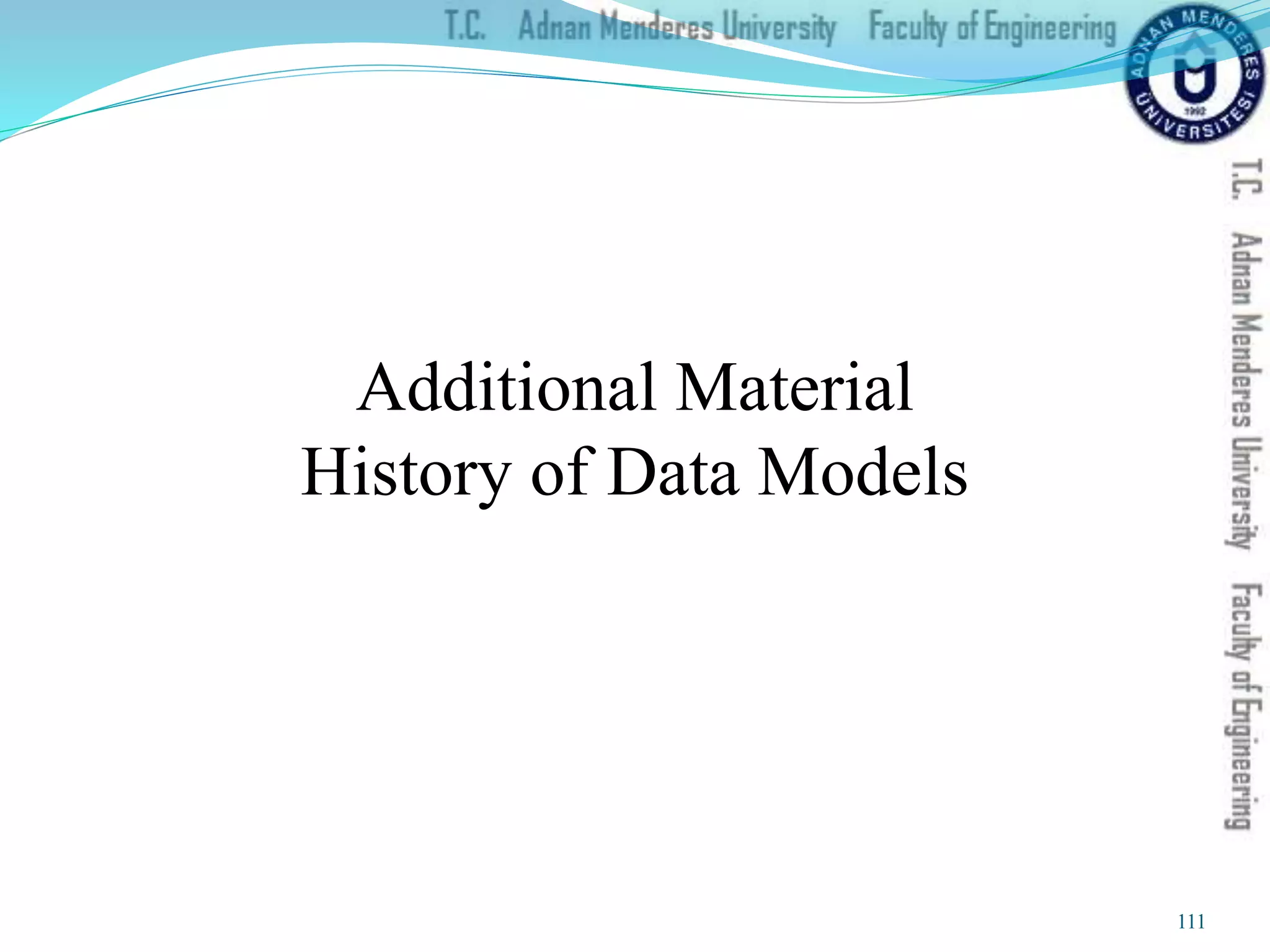 Additional Material
History of Data Models
111
 