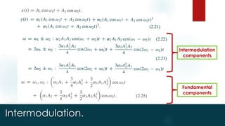Intermodulation.
Intermodulation
components
Fundamental
components
 