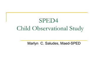 Sped Systematic Observation Example Introduction: What is Observation? | PPT