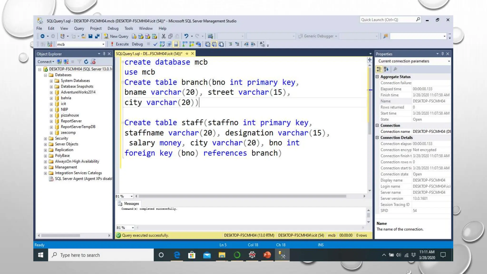 Microsoft SQL Server Query Practical Work | PPT