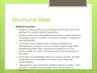 Steel Description Introduction to steel structure design based on AISC | PPTX
