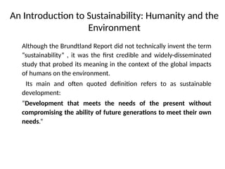 Sustainable Development & Disaster Risk Management | PPTX