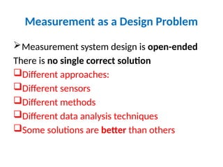 Measurement Design Task Lecture 1 introduction to instrumentation and measurement. | PPTX