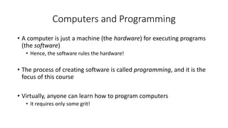 Introduction to computers and programming languages | PPT