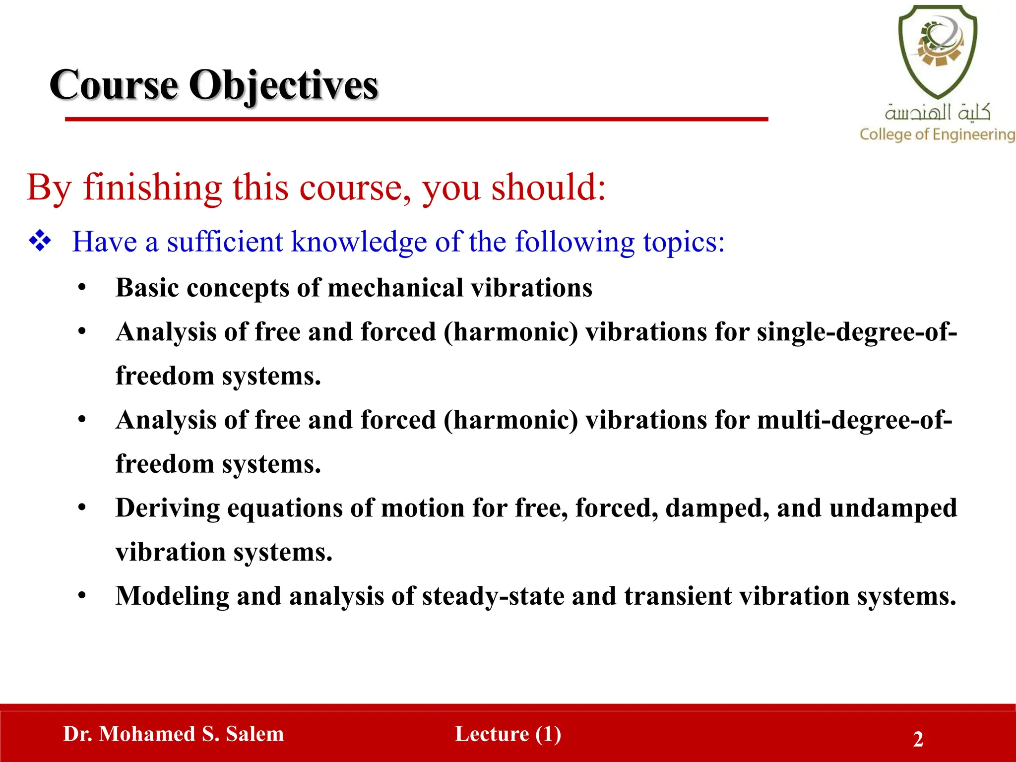 Lecture-1- mechanical vibrations, Mohamed salem.pdf