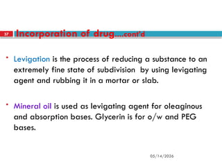Levigating Agent Examples LECTURE-note of integrated pharmaceutical | PPTX