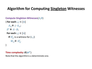 Algorithm for Computing Singleton Witnesses
 