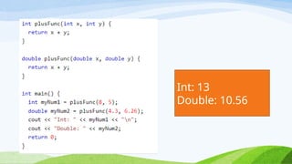 Comprehensive Guide to Function Overloading, Variable Scope, and ...