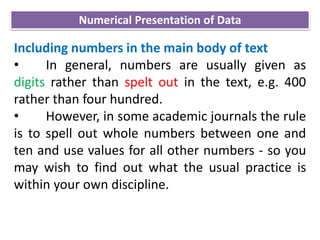 Numerical & graphical presentation of data | PPT