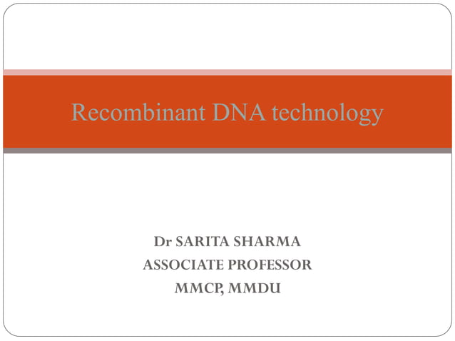 RECOMBINANT DNA TECHNOLOGY ASSIGNMENT PDF PPT visual data 8