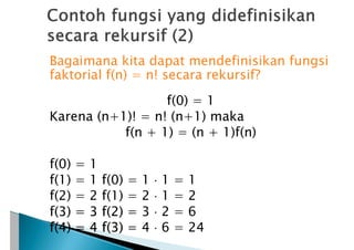 Fungsi rekursifFungsi rekursifFungsi rekursifFungsi rekursifFungsi ...