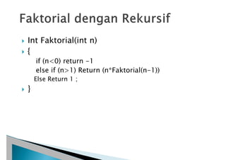 Fungsi rekursifFungsi rekursifFungsi rekursifFungsi rekursifFungsi ...