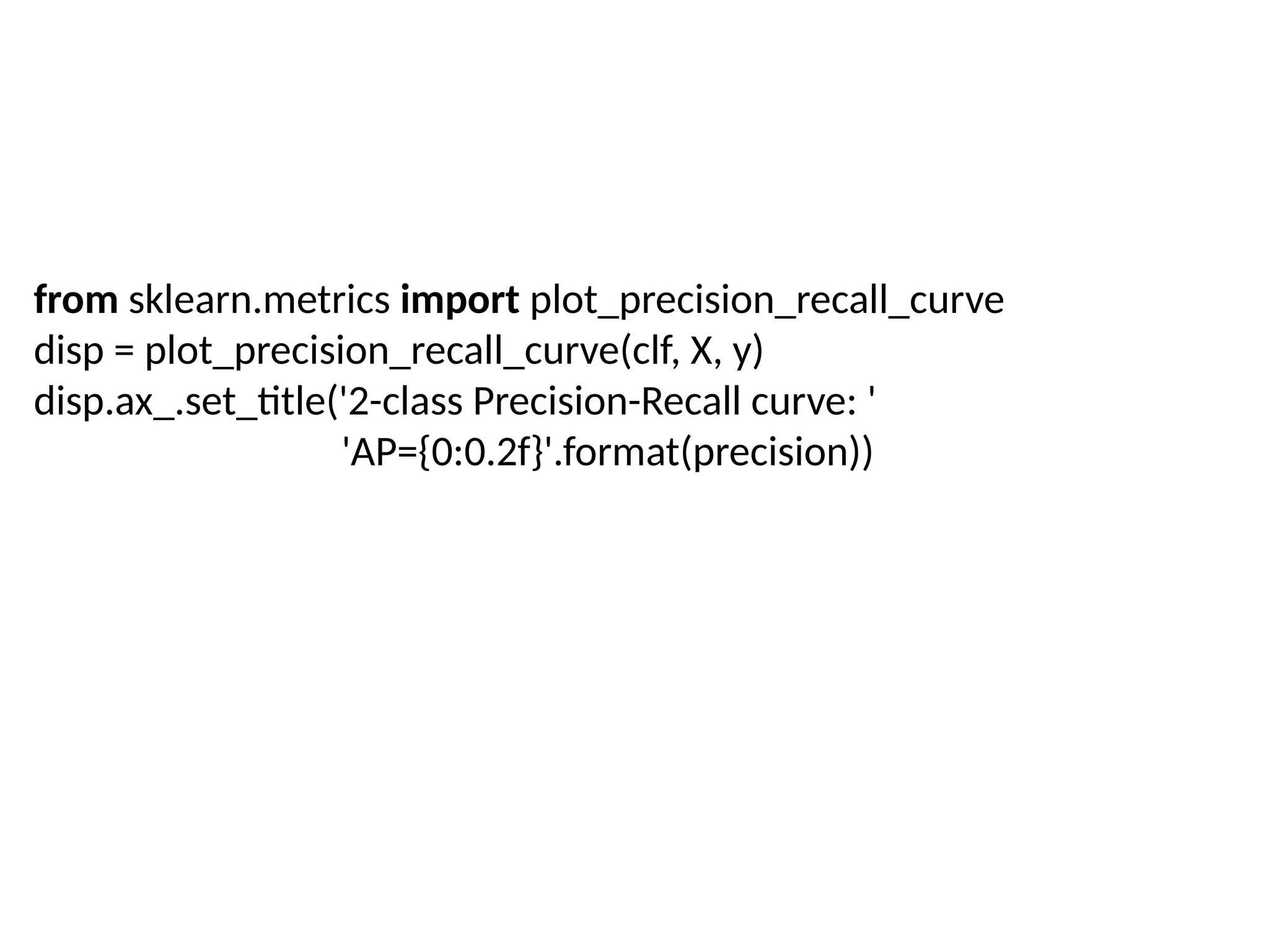 from sklearn.metrics import plot_precision_recall_curve
disp = plot_precision_recall_curve(clf, X, y)
disp.ax_.set_title('2-class Precision-Recall curve: '
'AP={0:0.2f}'.format(precision))
 