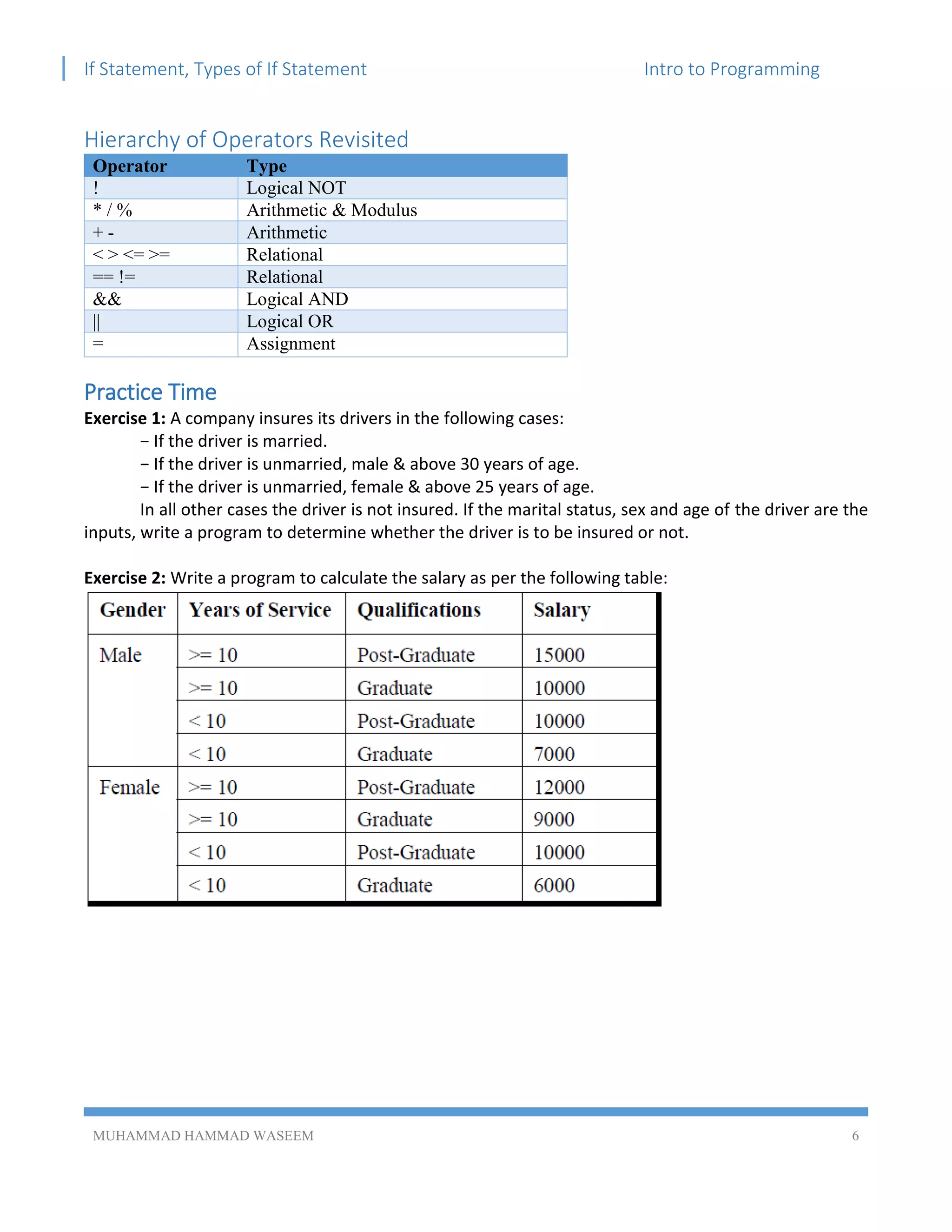 [ITP - Lecture 08] Decision Control Structures (If Statement) | PDF