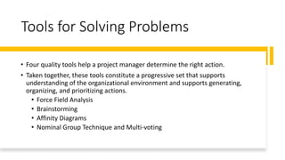 Project Quality Management Project Quality Management Project Quality ...