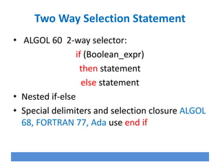 Two Way Selection Code Lecture-13.ppt