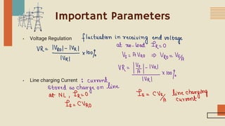 Important Parameters
• Voltage Regulation
• Line charging Current
 