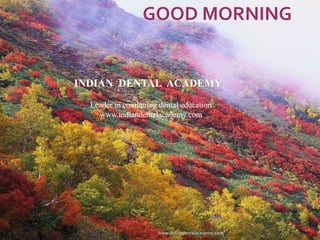GOOD MORNING
www.indiandentalacademy.com
INDIAN DENTAL ACADEMY
Leader in continuing dental education
www.indiandentalacademy.com
 