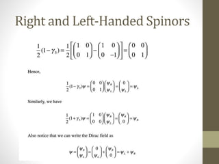 Right and Left-Handed Spinors
 