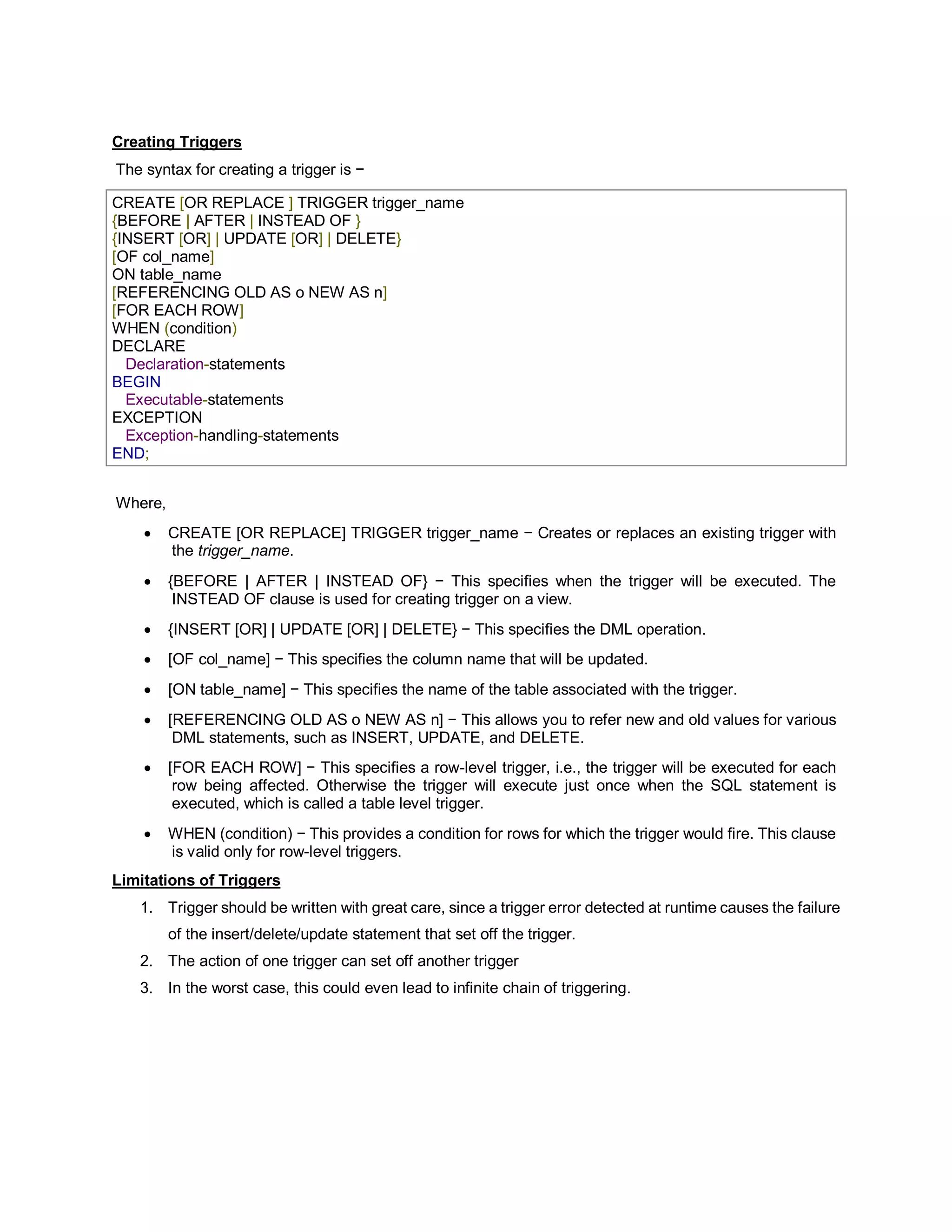 Trigger in DBMS | PDF | Databases | Computer Software and Applications