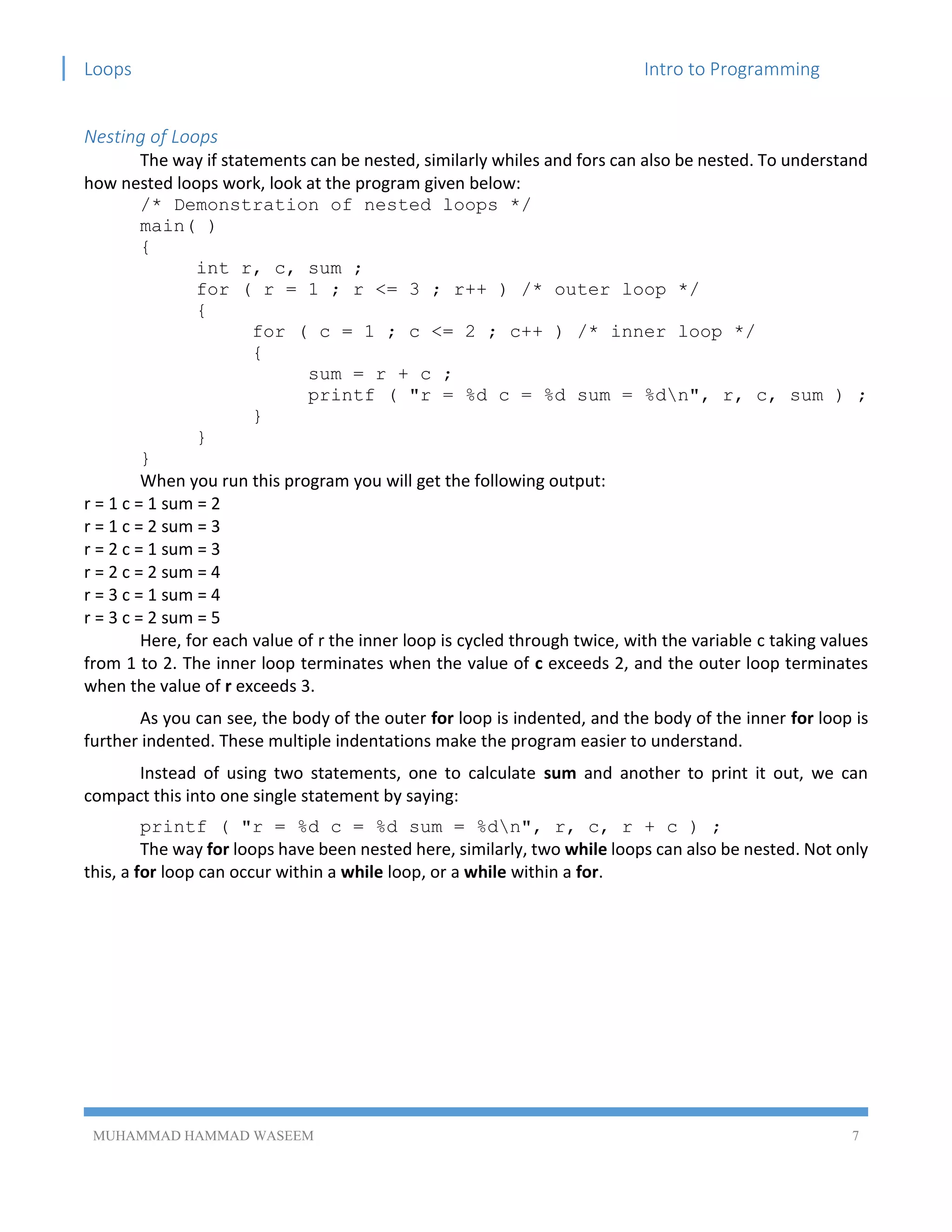 [ITP - Lecture 11] Loops in C/C++ | PDF | Programming Languages | Computing