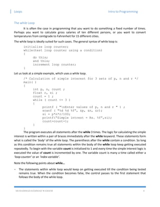[ITP - Lecture 11] Loops in C/C++ | PDF | Programming Languages | Computing