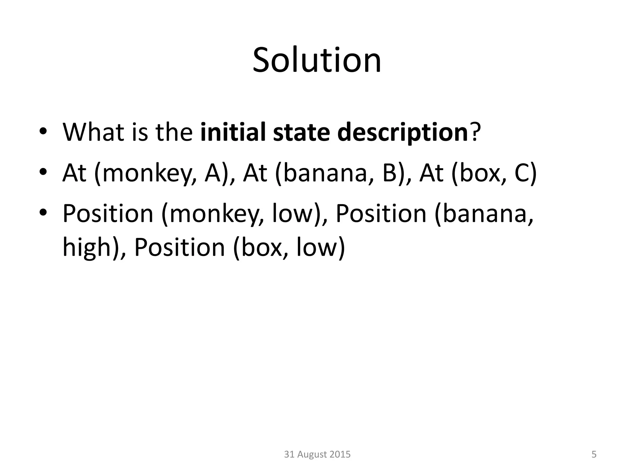 Lecture 15 monkey banana problem | PPTX