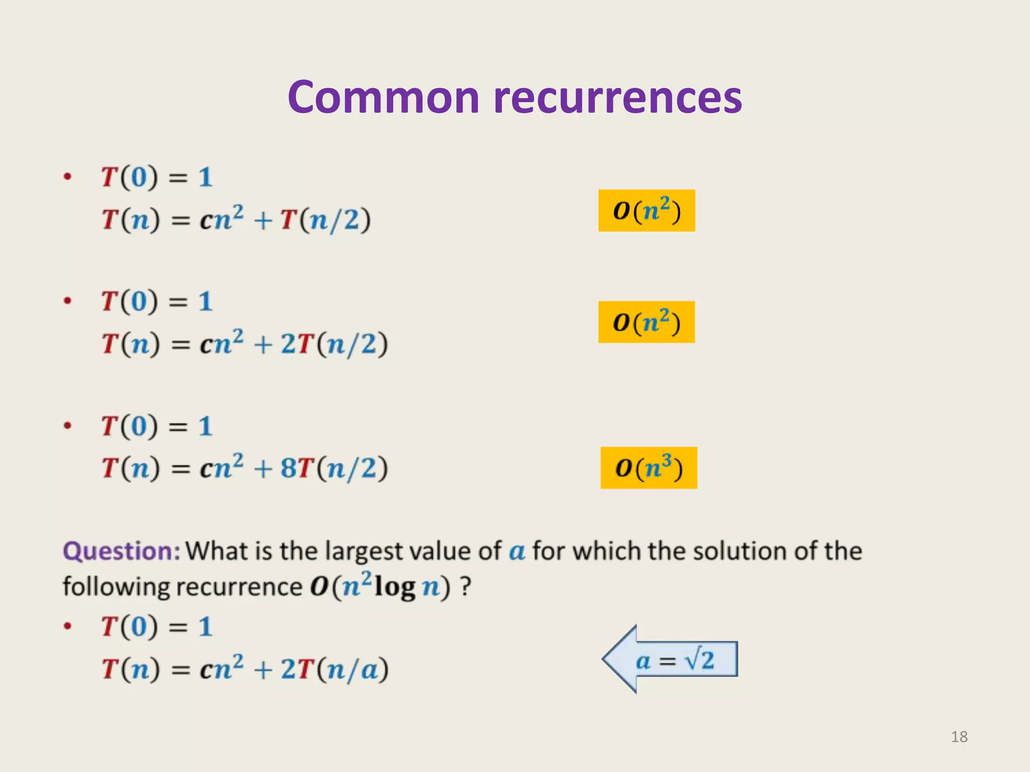 Common recurrences

18

 