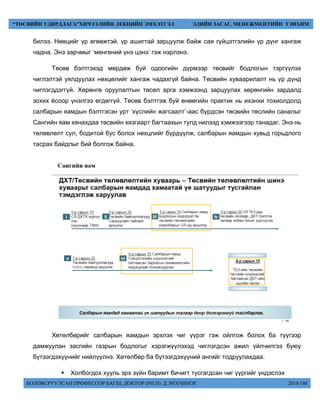 БОЛОВСРУУЛСАН ПРОФЕССОР БАГШ, ДОКТОР (PH.D) Д.ЭНХЧИМЭГ 2018 ОН
“ТӨСВИЙН УДИРДЛАГА”ХИЧЭЭЛИЙН ЛЕКЦИЙН ЭМХЭТГЭЛ ЭДИЙН ЗАСАГ, МЕНЕЖМЕНТИЙН ТЭНХИМ
билээ. Нөөцийг үр өгөөжтэй, үр ашигтай зарцуулж байж сая гүйцэтгэлийн үр дүнг хангаж
чадна. Энэ зарчмыг ‘мөнгөний үнэ цэнэ’ гэж нэрлэнэ.
Төсөв бэлтгэхэд мөрдөж буй одоогийн дүрмээр төсвийг бодлогын тэргүүлэх
чиглэлтэй уялдуулах нөхцөлийг хангаж чадахгүй байна. Төсвийн хуваарилалт нь үр дүнд
чиглэгддэггүй. Хөрөнгө оруулалтын төсөл арга хэмжээнд зарцуулах хөрөнгийн зардалд
зохих ёсоор үнэлгээ өгдөггүй. Төсөв бэлтгэж буй өнөөгийн практик нь ихэнхи тохиолдолд
салбарын яамдын бэлтгэсэн урт ‘хүслийн жагсаалт’-аас бүрдсэн төсвийн төслийн саналыг
Сангийн яам хянахдаа төсвийн хязгаарт багтаахын тулд нилээд хэмжээгээр танадаг. Энэ нь
төлөвлөлт сул, бодитой бус болох нөхцлийг бүрдүүлж, салбарын яамдын хувьд горьдлого
тасрах байдлыг бий болгож байна.
Хөтөлбөрийг салбарын яамдын эрхлэх чиг үүрэг гэж ойлгож болох ба түүгээр
дамжуулан засгийн газрын бодлогыг хэрэгжүүлэхэд чиглэгдсэн ажил үйлчилгээ буюу
бүтээгдэхүүнийг нийлүүлнэ. Хөтөлбөр ба бүтээгдэхүүний ангийг тодруулахдаа:
 Холбогдох хууль эрх зүйн баримт бичигт тусгагдсан чиг үүргийг үндэслэх
 
