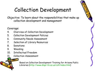 Lecture 1c: Collection Development | PPT