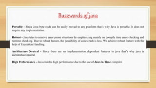 Lecture - 1 introduction to java | PPTX