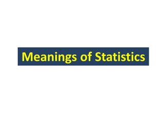 Meanings of Statistics
 