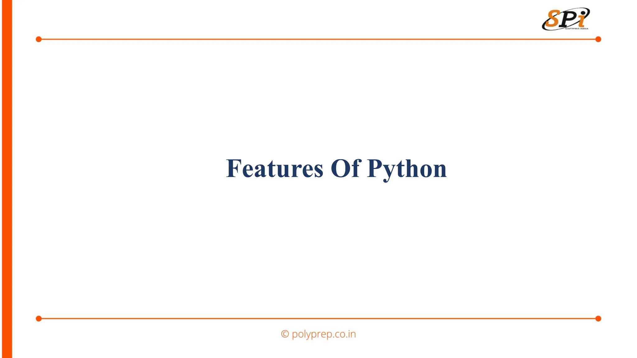 Features Of Python
 