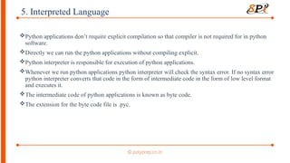 Lecture - 1 (Python) E-Notes.pptx important | PPTX