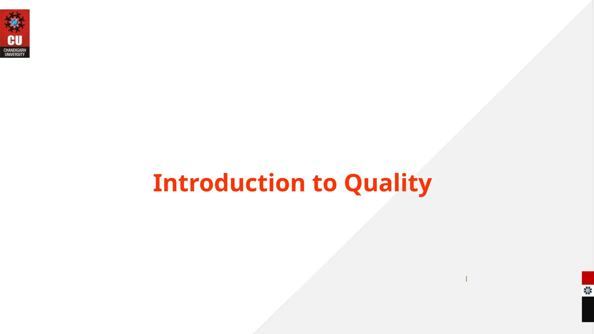 Introduction to Quality
1
 