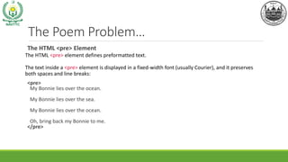 HTML Basics, Tags and Elements, the properties of elements | PDF
