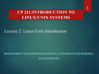 Comprehensive Introduction to Linux and Unix Operating Systems | PDF
