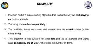 Comprehensive Guide to Insertion Sort Algorithm in Data Structures | PPTX
