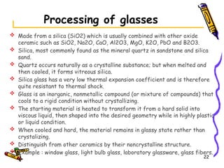 Sio2 Glasses Structure Material Science Ceramics and Glasses( Engineering) | PPTX