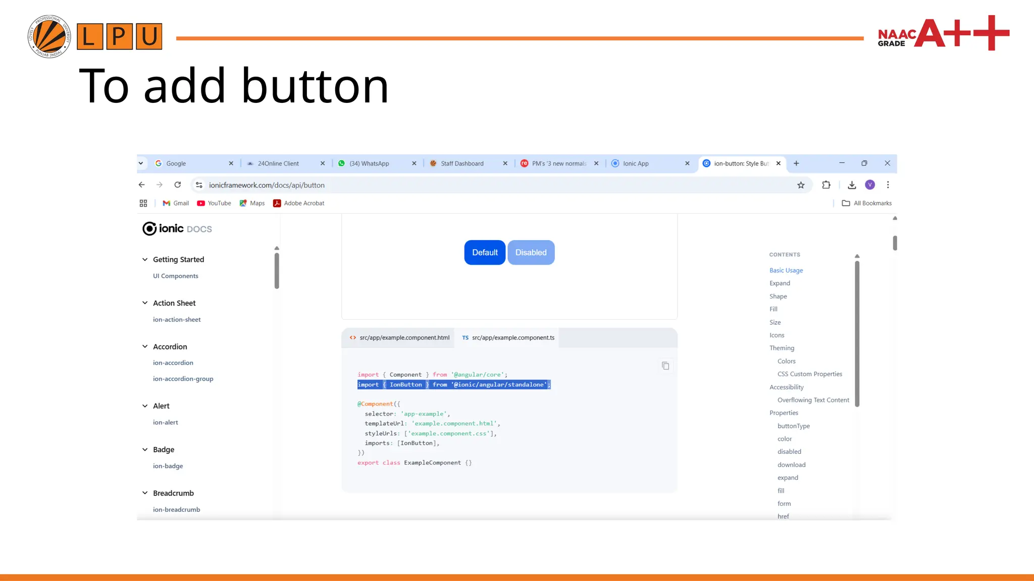 To add button 