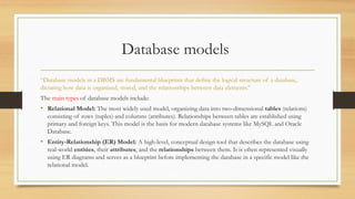 Comprehensive Overview of Database Architecture and Models | PPTX
