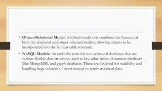 Comprehensive Overview of Database Architecture and Models | PPTX
