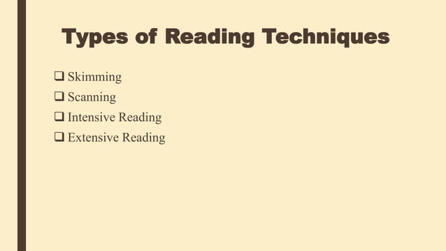 Reading Techniques | PPT
