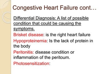 Congestive Heart Failure cont…
Differential Diagnosis: A list of possible
condition that could be causing the
symptoms.
Br...
